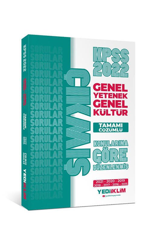 Yediiklim Yayınları 2022 KPSS GY GK Konularına Göre Tamamı Çözümlü Çıkmış Sorular