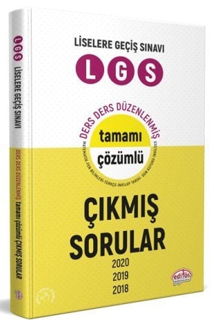 Editör Yayınevi 8. Sınıf LGS Çıkmış Sorular ve Çözümleri