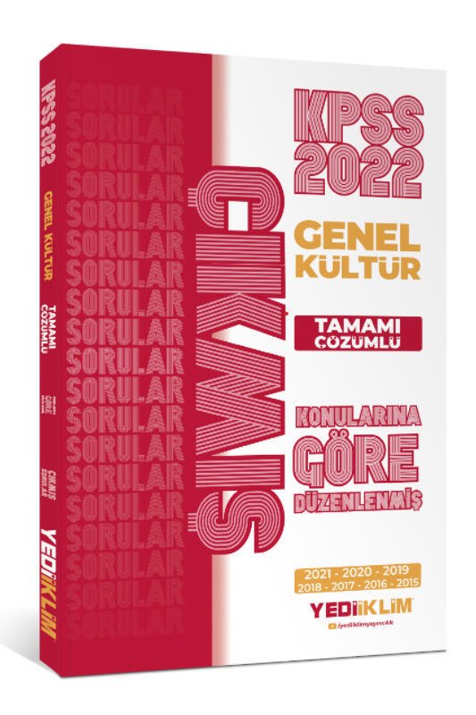 Yediiklim Yayınları 2022 KPSS Genel Kültür Konularına Göre Tamamı Çözümlü Çıkmış Sorular