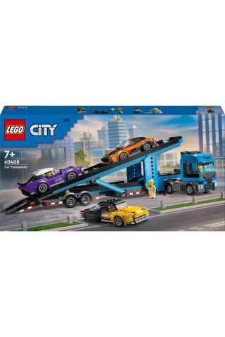 ® City Spor Arabalı Araç Taşıma Kamyonu 60408 - 7+ Yaratıcı Oyuncak Yapım Seti (998 Parça)
