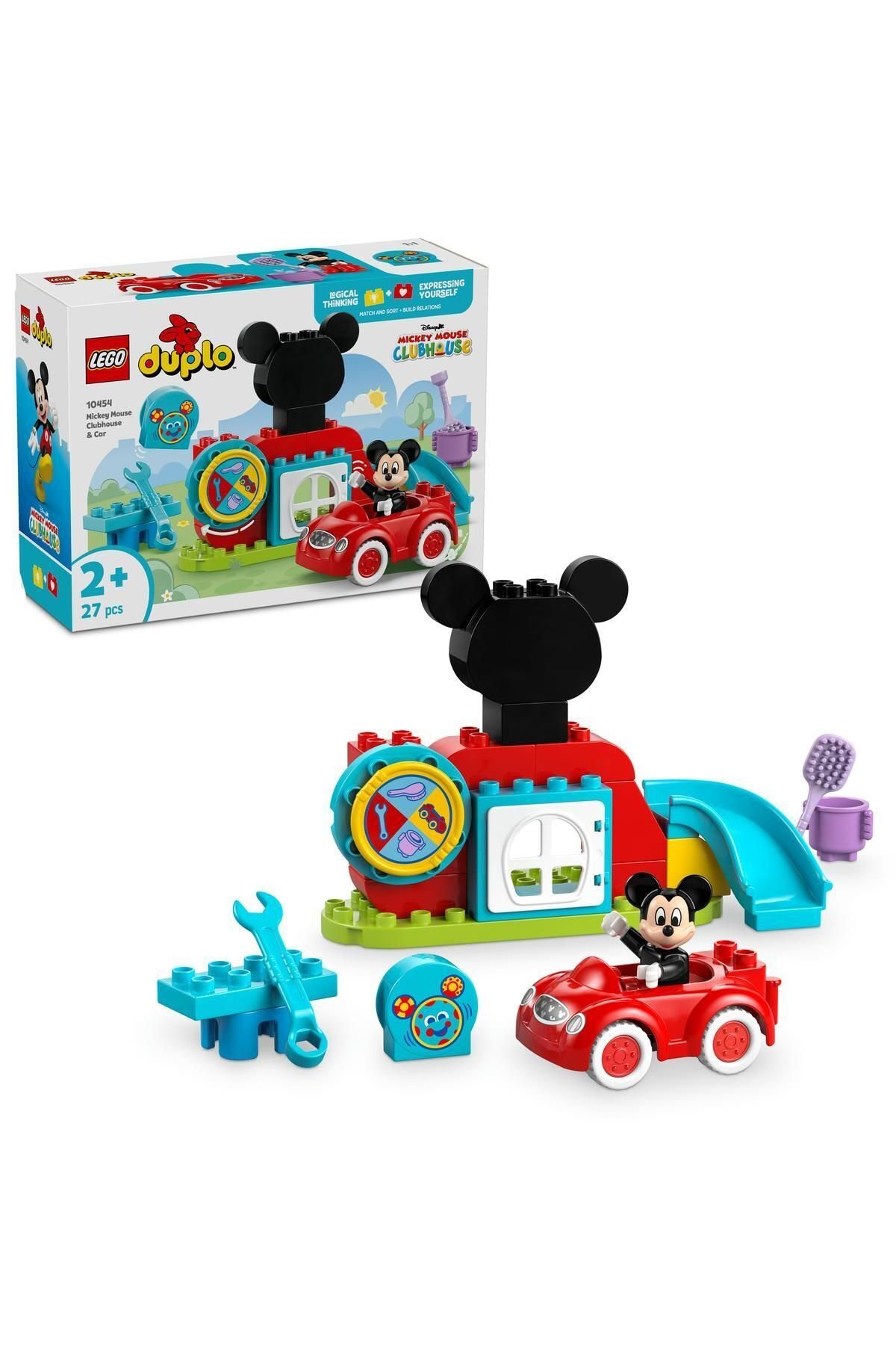 ® DUPLO® │ Disney Mickey Fare’nin Kulüp Evi ve Arabası 10454 - 2+ Eğitici Oyuncak Seti (27 Pr)