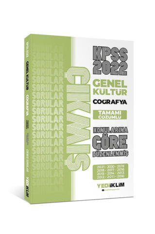 Yediiklim Yayınları 2022 KPSS Genel Kültür Coğrafya Konularına Göre Tamamı Çözümlü Çıkmış Sorular Son 12 Yıl
