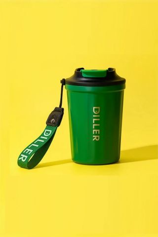 380ml Taşıma Askılı Mug Kahve Bardağı 6 Saat Sıcak/soğuk Tutma Süresi 5 Renk Yeşil